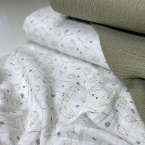 Musselin Double Gauze Baumwolle Stoff Sommer Muslin Pastell Fabric Cotton