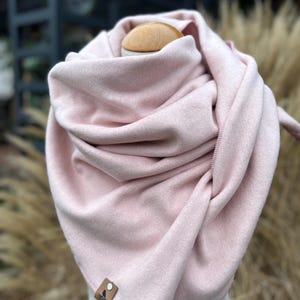 Bio Baumwolle Wickelschal Dreieckstuch Schal Rosa Lachs Pastell melange Baumwolle  wrap scarf, triangular scarf, loop scarf