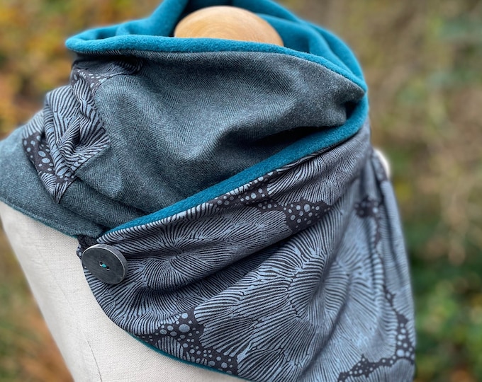 Wrap Scarf Triangular Scarf Scarf Cloth Petrol Green Grey Black Fishbone Herringbone