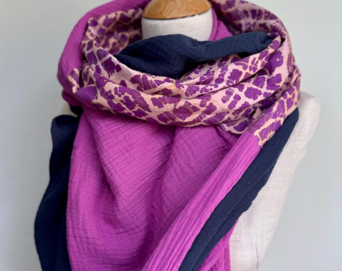 Purple Soft Scarf Triangular Shawl Cozy & Soft
