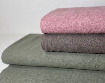 Leinen Stoff Stonewashed Meterware Khaki Grün Rosa Bettwäsche Vorhang Tischdecke Servietten nähen