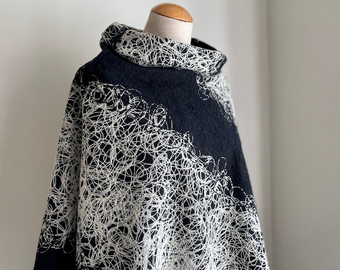 Poncho Wool Cloak Scarf Cape Wrap Woolen Fabric Black Felt Cardigan Knitted Poncho Scarf Stole Shawl Triangular Scarf Scarf Winter Scarf