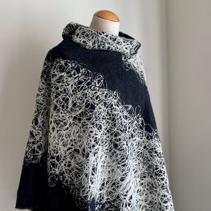 Poncho wool cloak scarf cape throw wool fabric black felt cardigan knitted poncho cloth stole neck scarf triangular scarf winter scarf