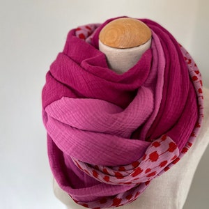 Olive and pink scarf