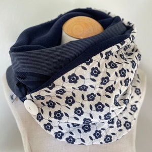 Wrap Scarf Loop Button Pink Gray