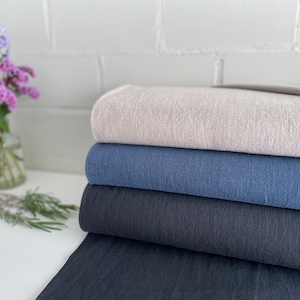 Linen Fabric Stonewashed Fabric Flax Blue Sand Marine Pure Linen Curtain Tablecloth Bed Linen Apron Sewing