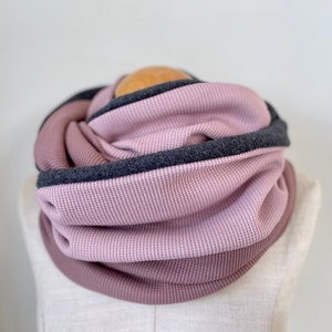 Loop Loop Scarf Scarf Tube Scarf Cotton Jersey Scarf Mauve Pink Dusty Pink Waffle