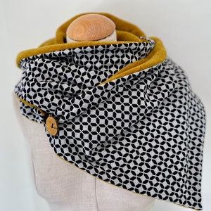 Wrap scarf triangular scarf button scarf scarf wrap triangular loop scarf yellow