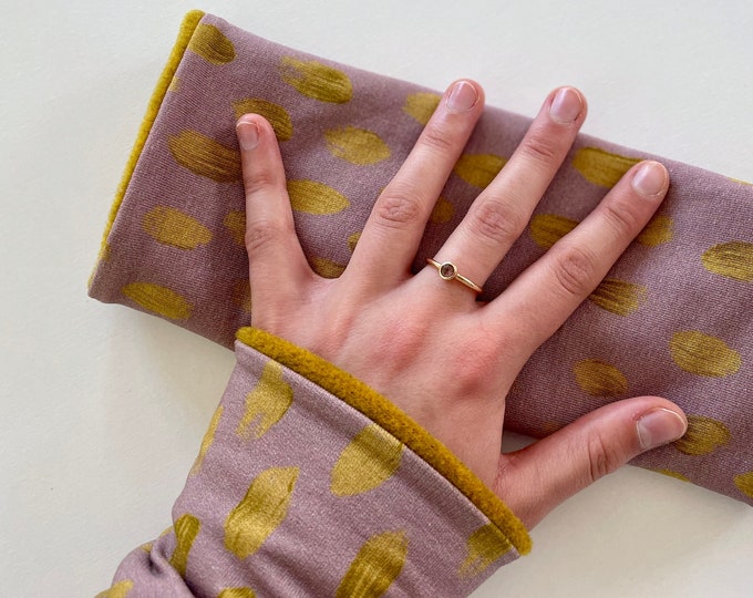 Armwarmers Cuffs Wristwarmers Muffs Yellow Pink Fleece Winter lined Cuffs Arm warmers