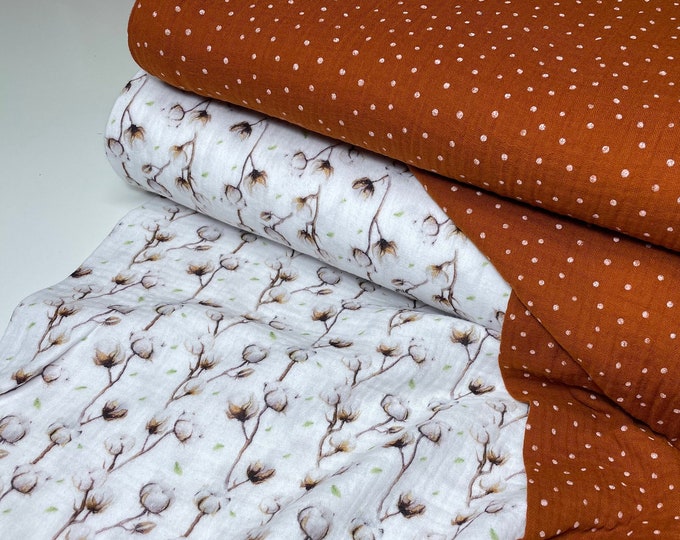 Muslin Double Gauze Cotton Fabric Summer Muslin Baby Clothes Dress Sewing Blouse