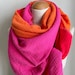 Musselintuch XXL Wickelschal Dreieck Loopschal Pink Fuchsia Orange Rost Rosa Baumwolle Schal Stola Sommertuch Dreieckstuch