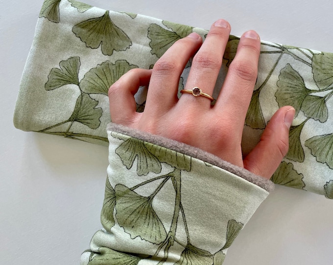 Armwarmers Cuffs Accessories Wristwarmers Muffs Cuffs Arm warmers Green Leaves Watercolor Ginkgo