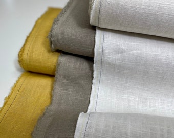 Linen fabric washed by the meter beige natural sand