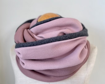 Loop loop scarf tube scarf cotton jersey scarf mauve pink dusty pink waffle