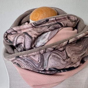 Loop Loop Scarf Scarf Tube Scarf Reversible Scarf Cotton Pink Beige Brown Apricot Jersey