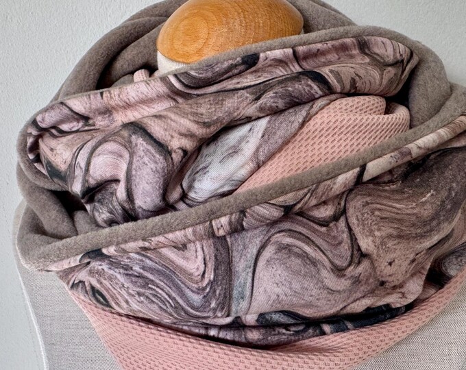 Loop Loop Scarf Scarf Tube Scarf Reversible Scarf Cotton Pink Beige Brown Apricot Jersey