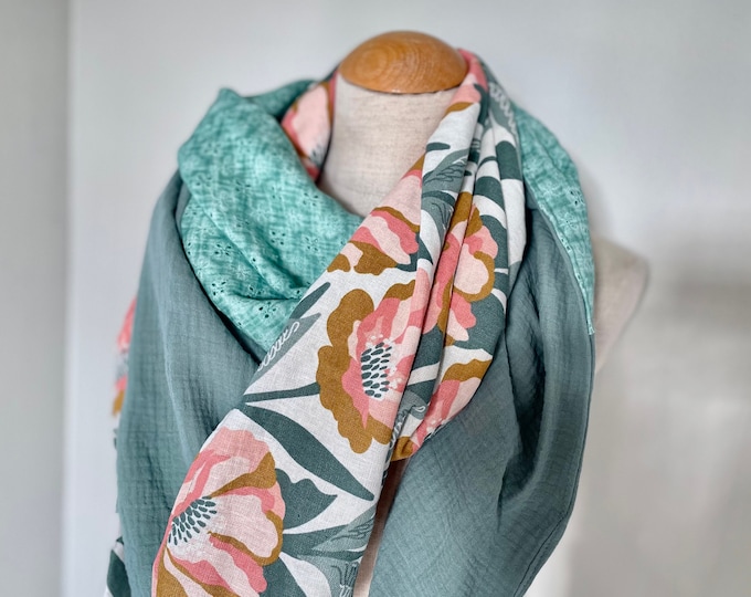 triangular scarf wrap scarf loop scarf muslin scarf scarf linen scarf stole summer scarf triangular scarf viscose