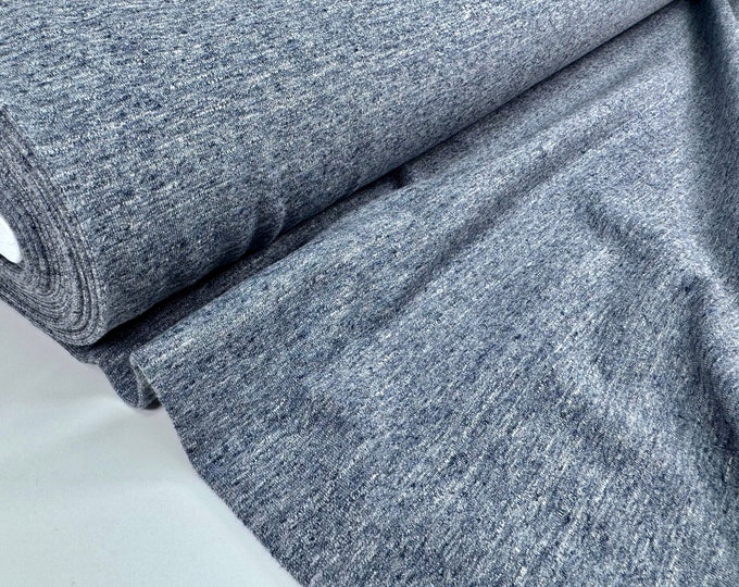 SALE 1 meter jogging fabric sweatshirt SUPER SOFT jersey blue navy