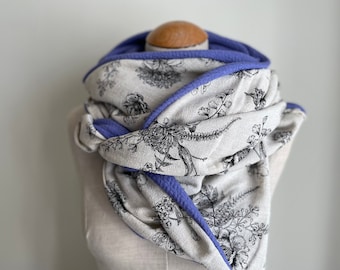 Triangular Scarf Wrap Scarf Oversize XXL Stole Scarf Wrap Scarf Jersey Scarf Reversible Scarf Purple Lilac Linen Cotton