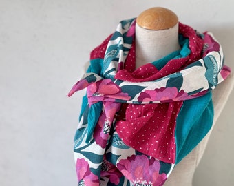 Triangular scarf wrap scarf loop scarf muslin cloth scarf linen neckerchief stole summer scarf triangular scarf viscose