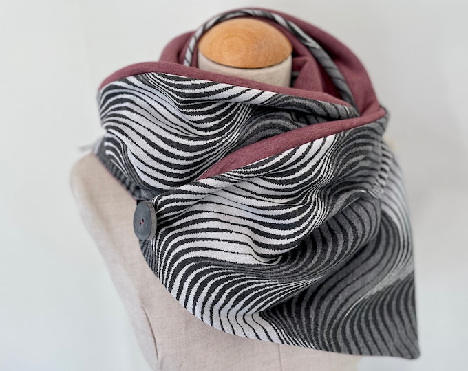 Wrap Scarf Triangular Scarf Grey Jersey Fleece wrap scarf triangular loop