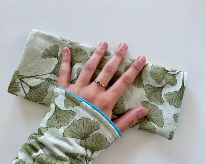 Armwarmers Cuffs Accessories Wristwarmers Muffs Cuffs Arm warmers Green Leaves Watercolor Ginkgo