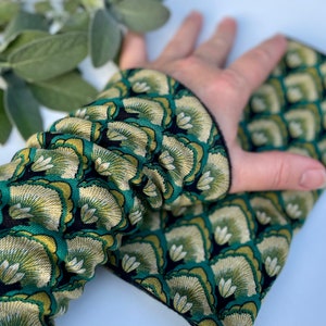 Arm warmers cuffs accessories wrist warmers cuffs arm warmers petrol green curry yellow black