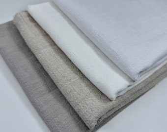 Linen Fabric Soft Stonewashed Natural Beige White Taupe Sand Curtain Cushion Bedding Dress Tablecloth