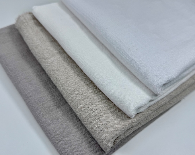 Linen Fabric Soft Stonewashed Natural Beige White Taupe Sand Curtain Cushion Bedding Dress Tablecloth