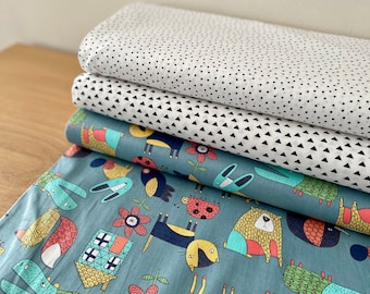 Cotton Fabric Animals Patchwork Fabric Cotton Triangle Dots
