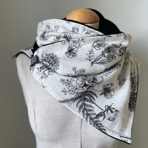 Wrap Scarf Button Scarf Scarf Loop Cloth Linen Fabric