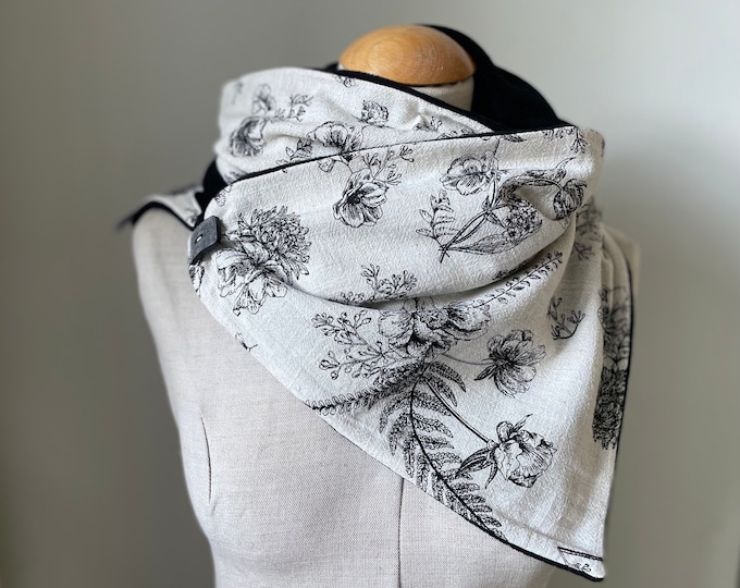 Wrap Scarf Button Scarf Scarf Loop Cloth Linen Fabric