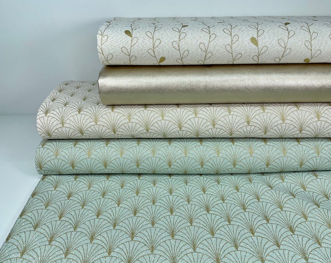 Canvas Faux Leather Bag Fabric Cotton Fabric Decorative Fabric Pillow Sewing Mint Gold Natural Half Panama Beige Canvas Faux Leather