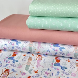Paquet de tissu en coton, points de sirène, ancre, rose, pour filles, rideau, coussin, couture, patchwork