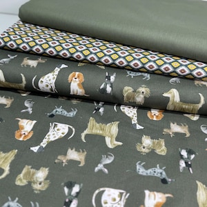 SALDI 1m Tessuto di cotone Tessuto patchwork estivo giallo con ornamenti floreali