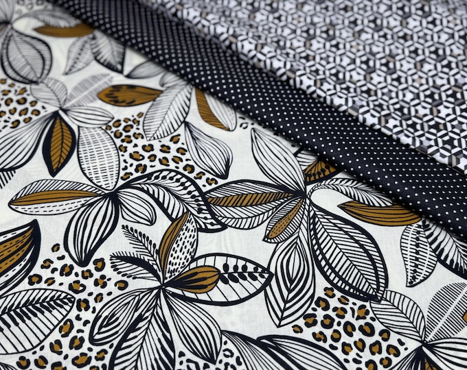 Coated cotton oilcloth, tablecloth by the meter, bag fabric, tablecloth, water-repellent, leopard print, black dots