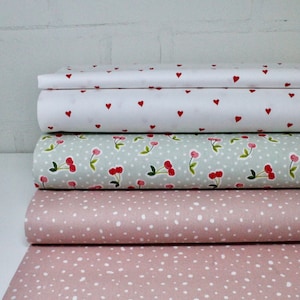 Cotton Fabric Summer Patchwork Fabric Cotton Cherry Pink