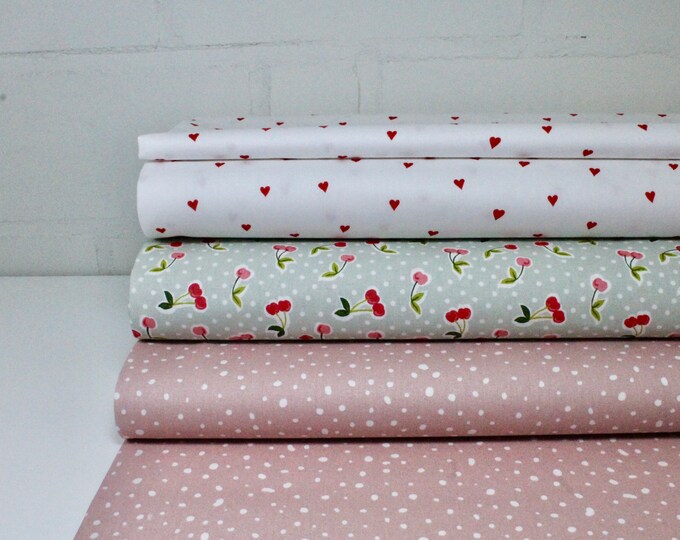 Cotton Fabric Summer Patchwork Fabric Cotton Cherry Pink