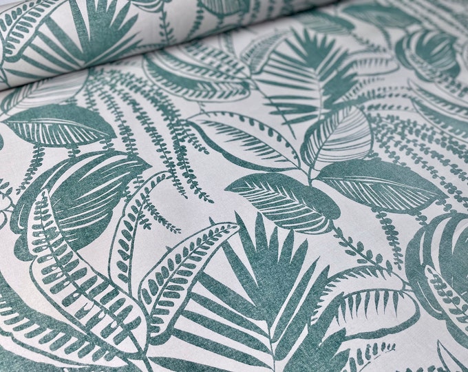 Oilcloth Pastel Tablecloth Garden Garden Tablecloth PVC Kitchen Table Weatherproof Reed Green Turquoise Leaves Palms
