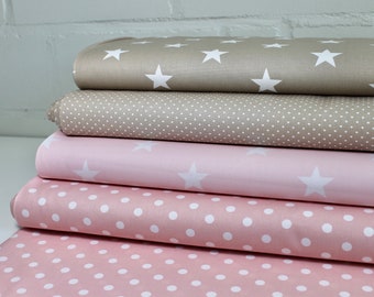 Cotton fabric patchwork dots stars by the meter