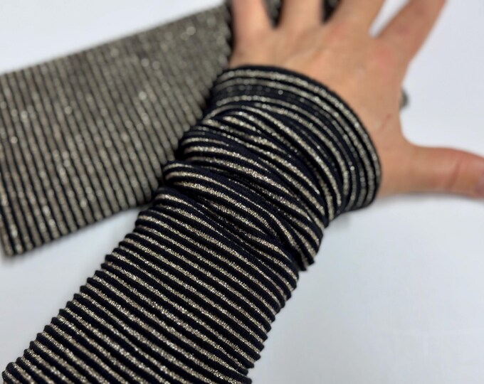 Armwarmers GOLD Jersey cuffs accessories wrist warmers cuffs arm warmers black gold glitter ladies business sparkle lined fleece