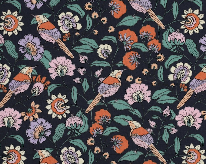 Coated Cotton Oilcloth Coated Cotton Fabric Tablecloth Pink Black Green Birds Dots Dashes Stripes