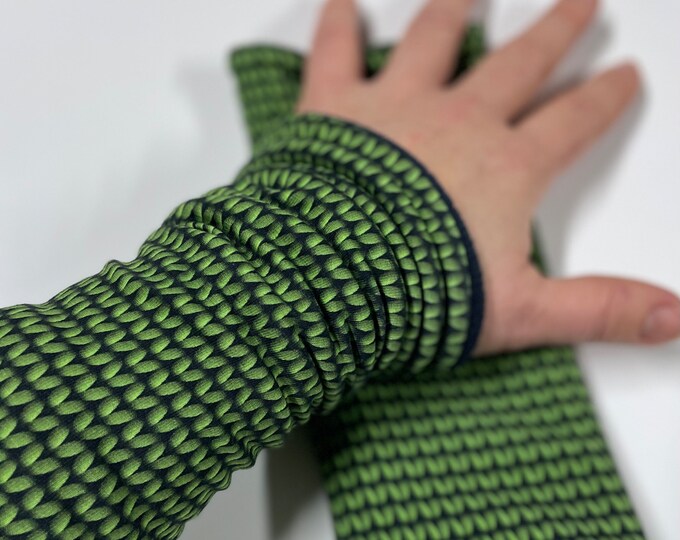 Armwarmers Cuffs Accessories Wristwarmers Muffs Cuffs Arm warmers Green Knitting Pattern Blue