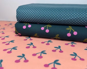 Coated Cotton Oilcloth Coated Cotton Flowers Fabric Tablecloth Pink Green Dots Apricot Pink Stripes Table Cover Bag Fabric