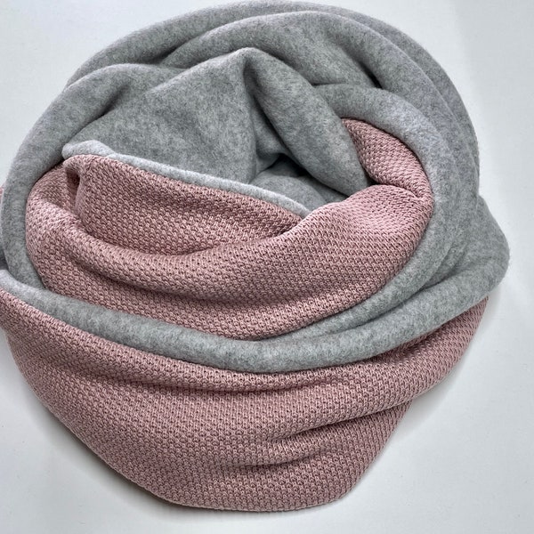 Loopschal Baumwolle Loop Schlauchschal Scarf Jerseyschal Wendeschal Fleece