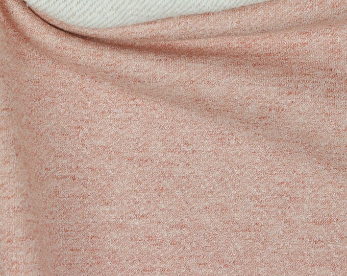SALE 1 meter French Terry Jersey Jogging Fabric Sweatshirt Pink Mottled Melange