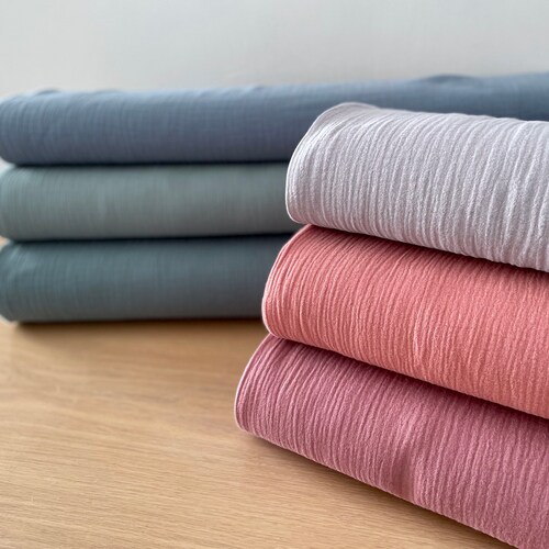 Double Gauze 100 Cotton Fabric Muslin 15 Colors in Stock Etsy