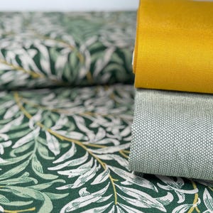 Cotton fabric bag fabric cotton fabric canvas decorative fabric leaves green yellow pillow curtain bag sewing
