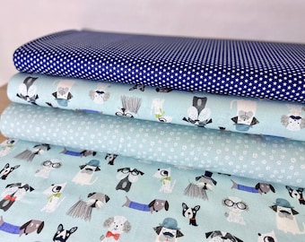 Cotton fabric dogs by the meter Patchwork Fabric Cotton