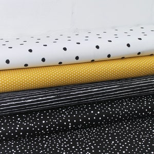 Cotton Black Fabric Dots